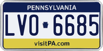 PA license plate LVO6685