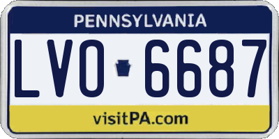 PA license plate LVO6687
