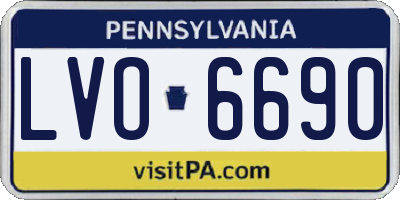 PA license plate LVO6690