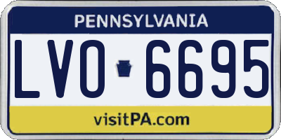 PA license plate LVO6695