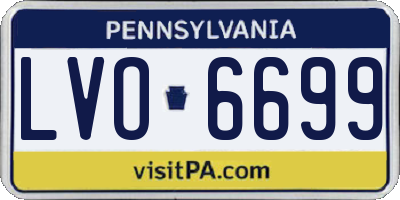 PA license plate LVO6699