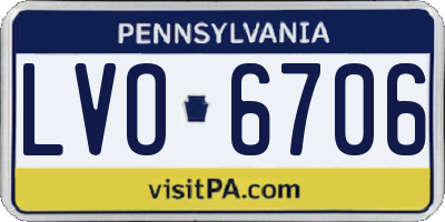 PA license plate LVO6706