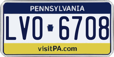 PA license plate LVO6708