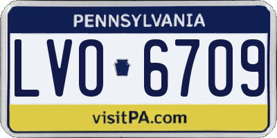 PA license plate LVO6709