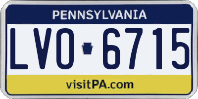 PA license plate LVO6715