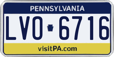 PA license plate LVO6716