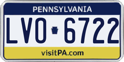 PA license plate LVO6722