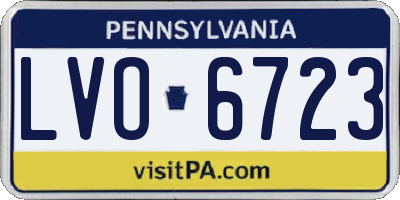 PA license plate LVO6723