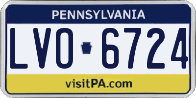 PA license plate LVO6724