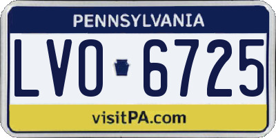 PA license plate LVO6725