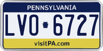 PA license plate LVO6727