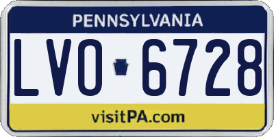 PA license plate LVO6728