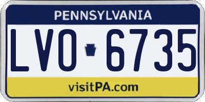 PA license plate LVO6735