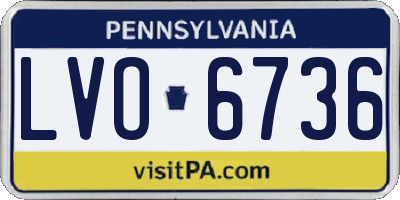 PA license plate LVO6736