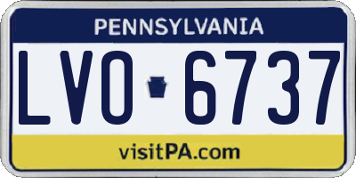 PA license plate LVO6737