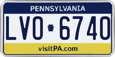 PA license plate LVO6740