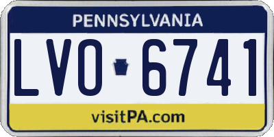 PA license plate LVO6741