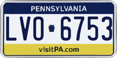 PA license plate LVO6753