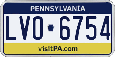 PA license plate LVO6754