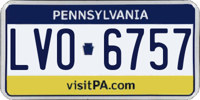 PA license plate LVO6757