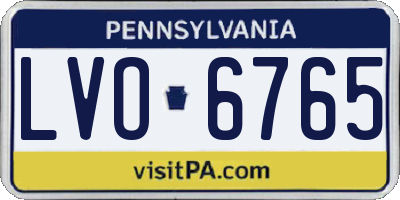 PA license plate LVO6765