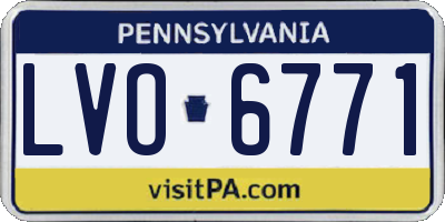 PA license plate LVO6771