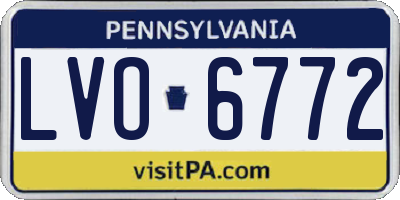 PA license plate LVO6772