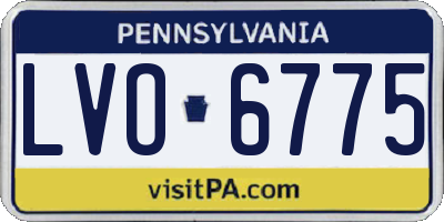 PA license plate LVO6775