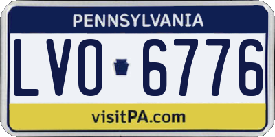 PA license plate LVO6776