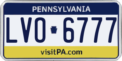 PA license plate LVO6777