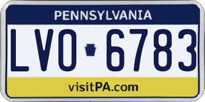 PA license plate LVO6783