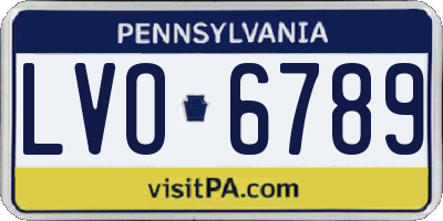 PA license plate LVO6789