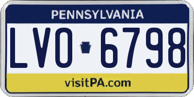 PA license plate LVO6798