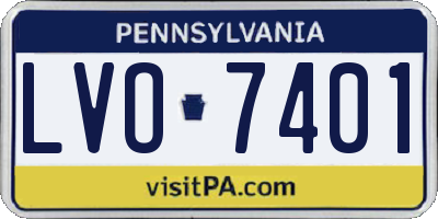 PA license plate LVO7401