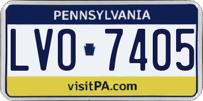 PA license plate LVO7405