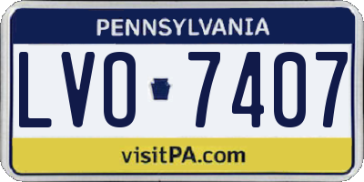 PA license plate LVO7407