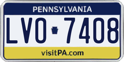 PA license plate LVO7408