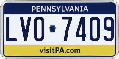 PA license plate LVO7409