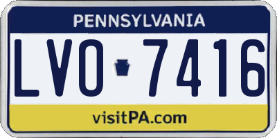 PA license plate LVO7416