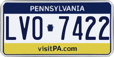 PA license plate LVO7422