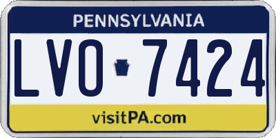 PA license plate LVO7424