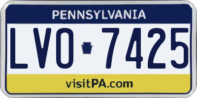 PA license plate LVO7425