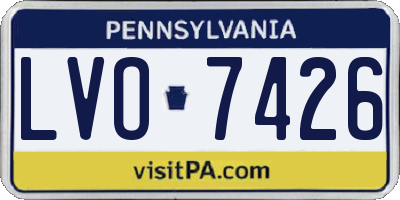 PA license plate LVO7426