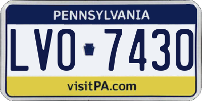 PA license plate LVO7430