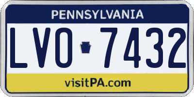 PA license plate LVO7432