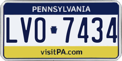 PA license plate LVO7434