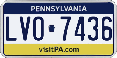 PA license plate LVO7436