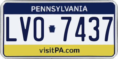 PA license plate LVO7437