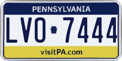 PA license plate LVO7444