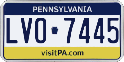 PA license plate LVO7445